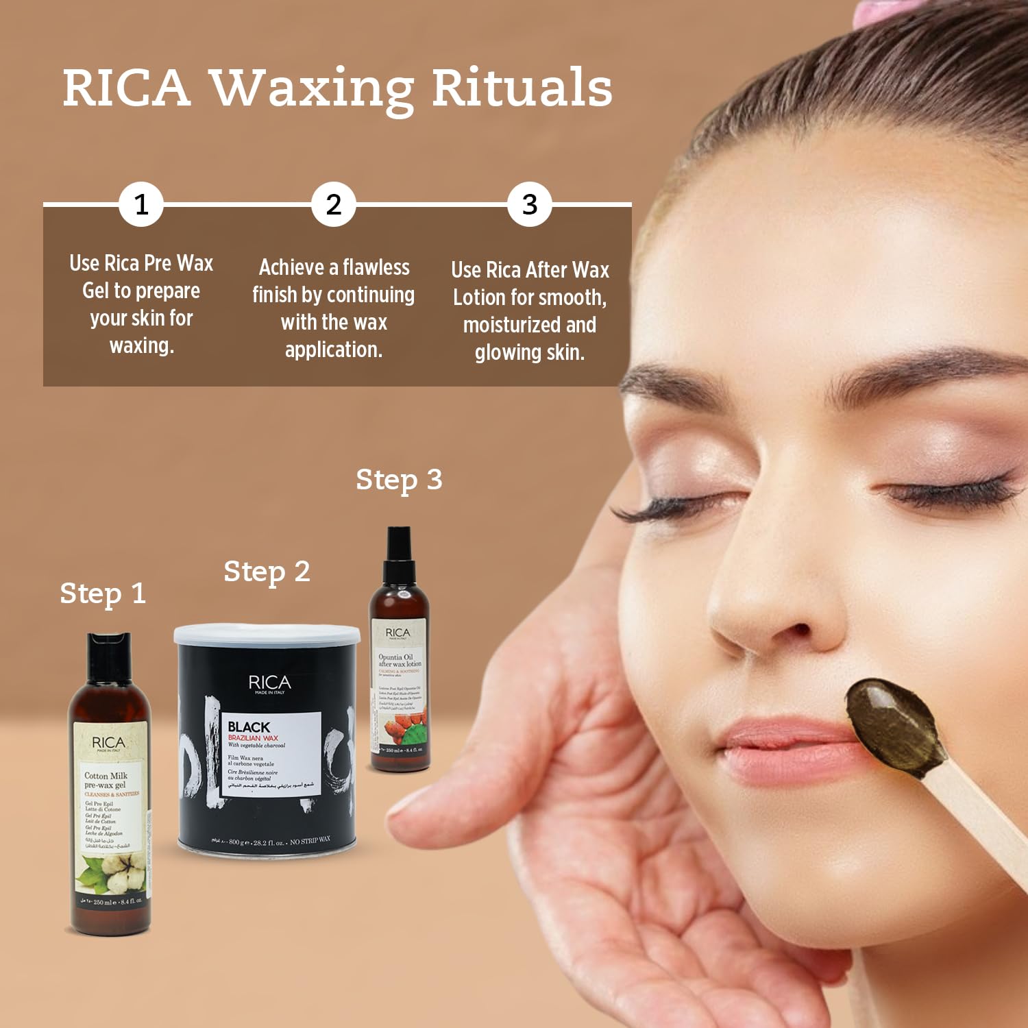 Rica Black Brazilian Stripless Painless Hair Removal Wax For Men & Women| Quick & Easy Tan Removal Waxing For Face, Armpit & Bikini Areas| 800 gm, Pack of 1 4