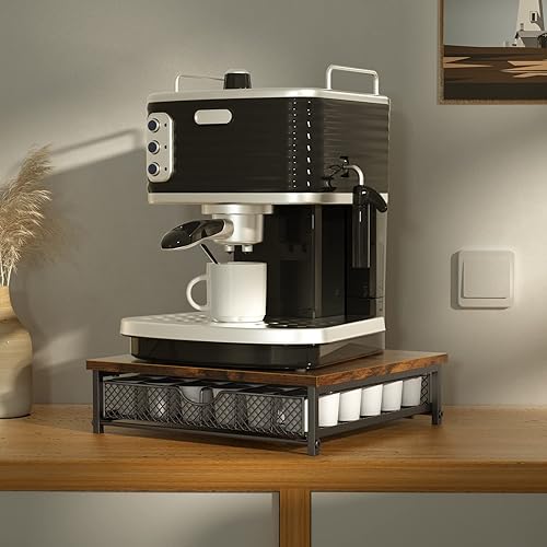 Soporte para cápsulas de café, paquete de 2 unidades, organizador de cajones de cápsulas de café de bambú, soportes para cápsulas K para mostrador,