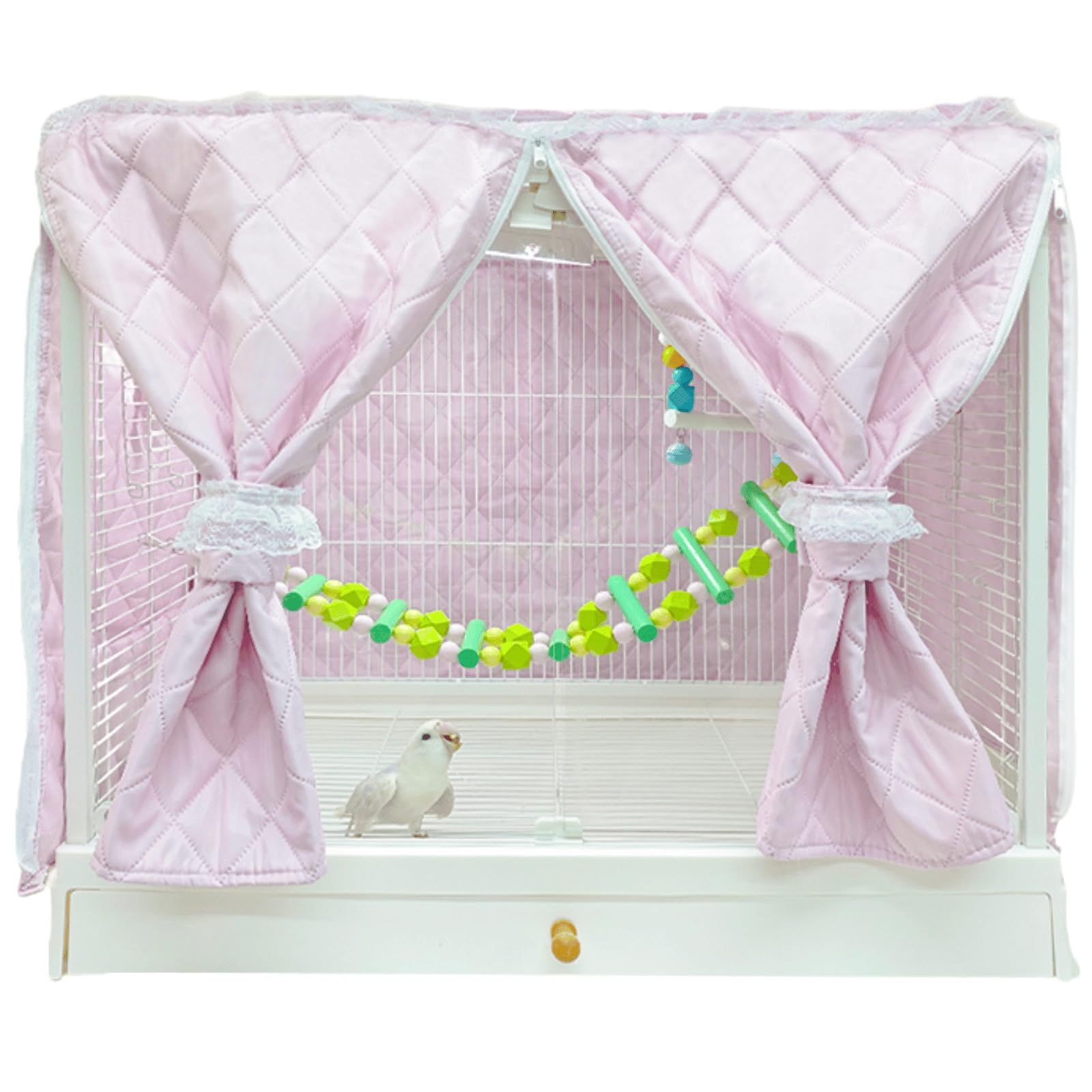 CXYYXF Bird Cage Cover Good Night Blackout Warm Lightweight Small Animal Cages Cover Pet Removable Durable Protector (Pink,L)