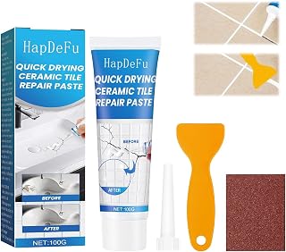 Fliesenreparaturpaste, Keramik Reparaturset, Reparaturmittel für keramische Fliesen, Weiß, Wasserfest, Harz, 100ml