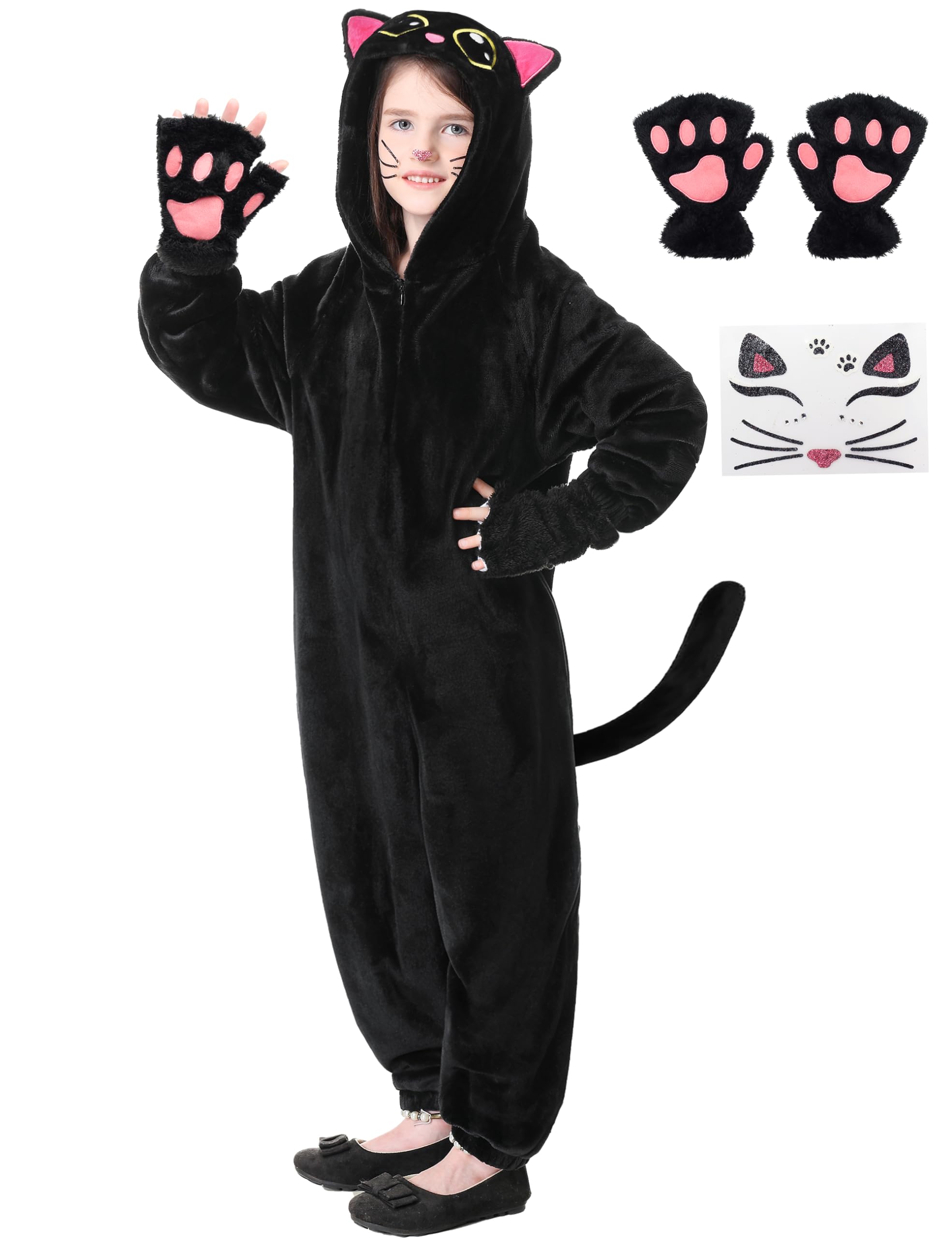 Ragelion Disfraz de gato para niños y niñas, disfraz de animal para niños, disfraz de gato