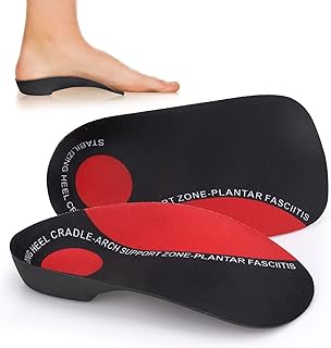 Orthotic Insoles, 3/4 High Arch Support Shoe Inserts Insoles for Women and Men, Orthotic Insoles Support for Plantar Fasciitis, Flat Feet, Over-Pronation, Heel Pain, Heel Spur (5-8.5 UK）