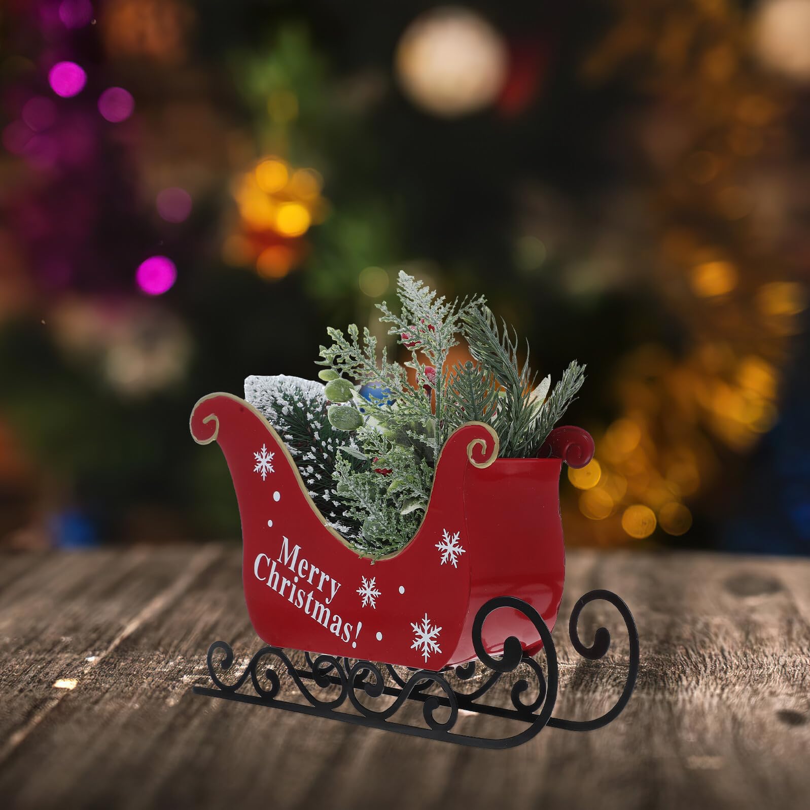 OUNONA Weihnachtsschlitten aus Metall Tischdekoration Weihnachtsdeko für Innen Kompakt und Bruchfest