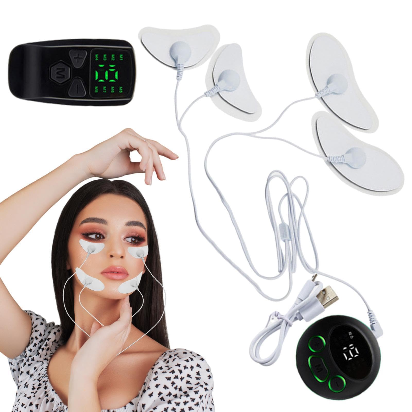 Fenytay Masajeador Facial EMS,Estimulador Muscular Facial bajo Ruido - Máquina Estiramiento Facial EMS Multifuncional para Adelgazar la Cara en V Liviana para estimular los músculos