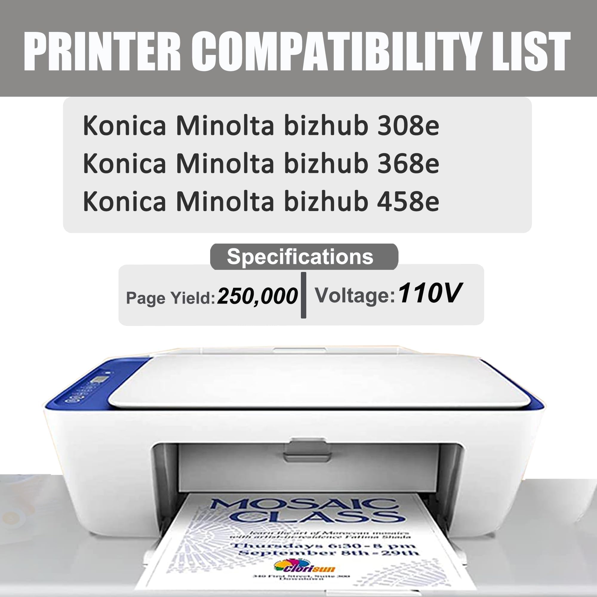 DIGITONER AA6UR70400 Fuser Unit Replacement for Konica Minolta AA6UR70400 AA6VR70500 Fuser Unit Compatible with Bizhub 308e 368e 458e Printers,110V (1-Pack)