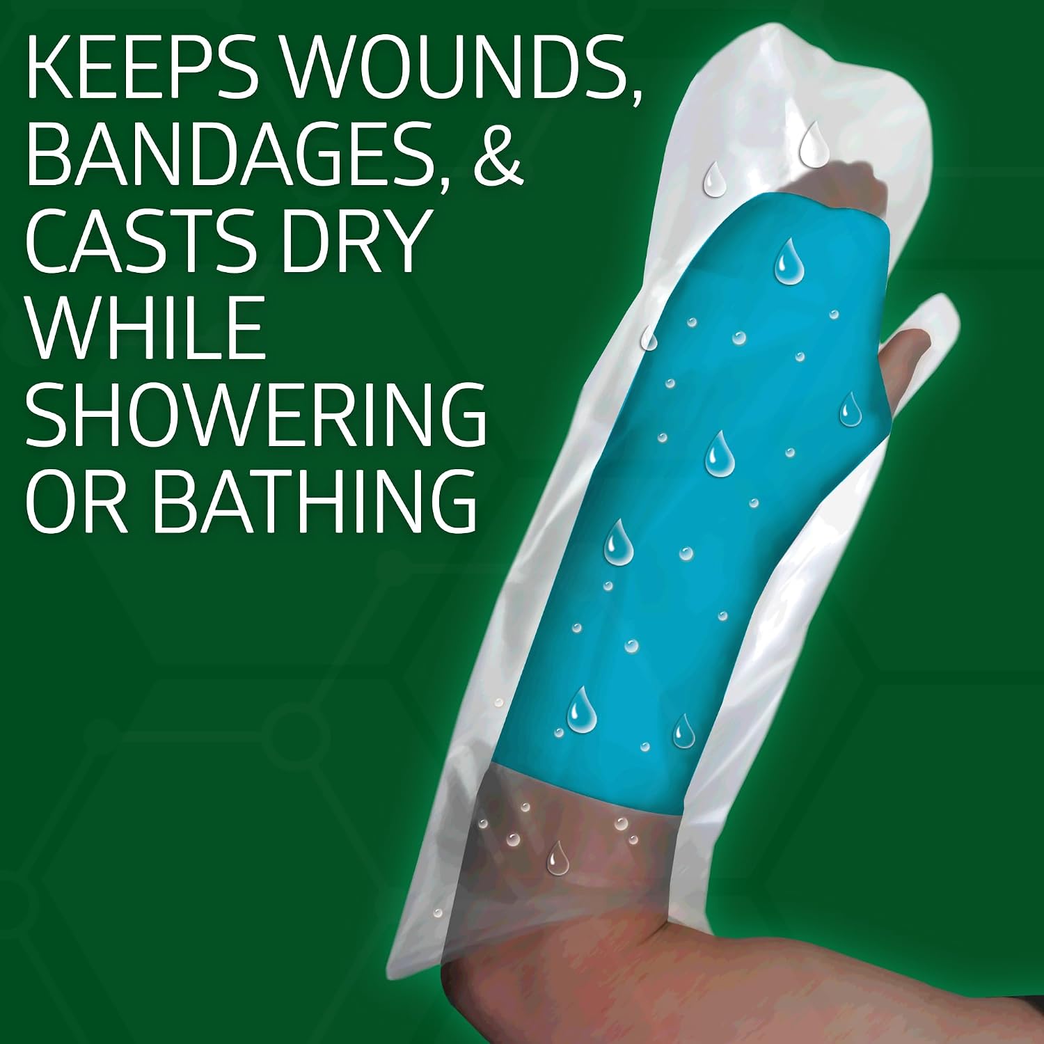 CURAD Adult Arm Cast and Bandage Protectors, Water Resistant, Reusable, Ideal for Shower and Bath