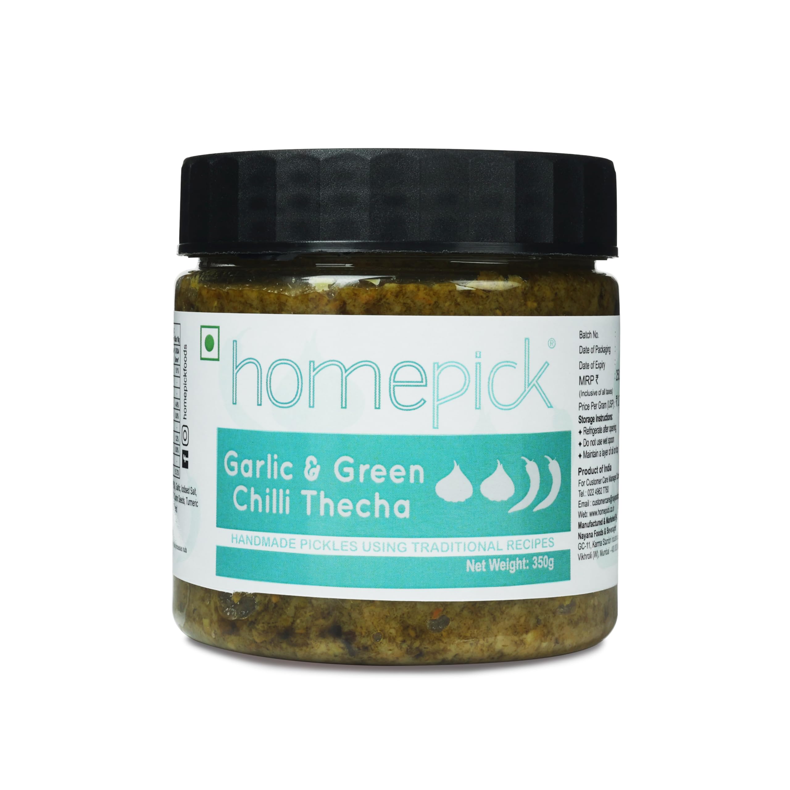 Homepick Garlic and Green Chilli Thecha 350g - Maharashtrian Style Thecha (B0BHTSV4FG) Amazon Price History, Amazon Price Tracker