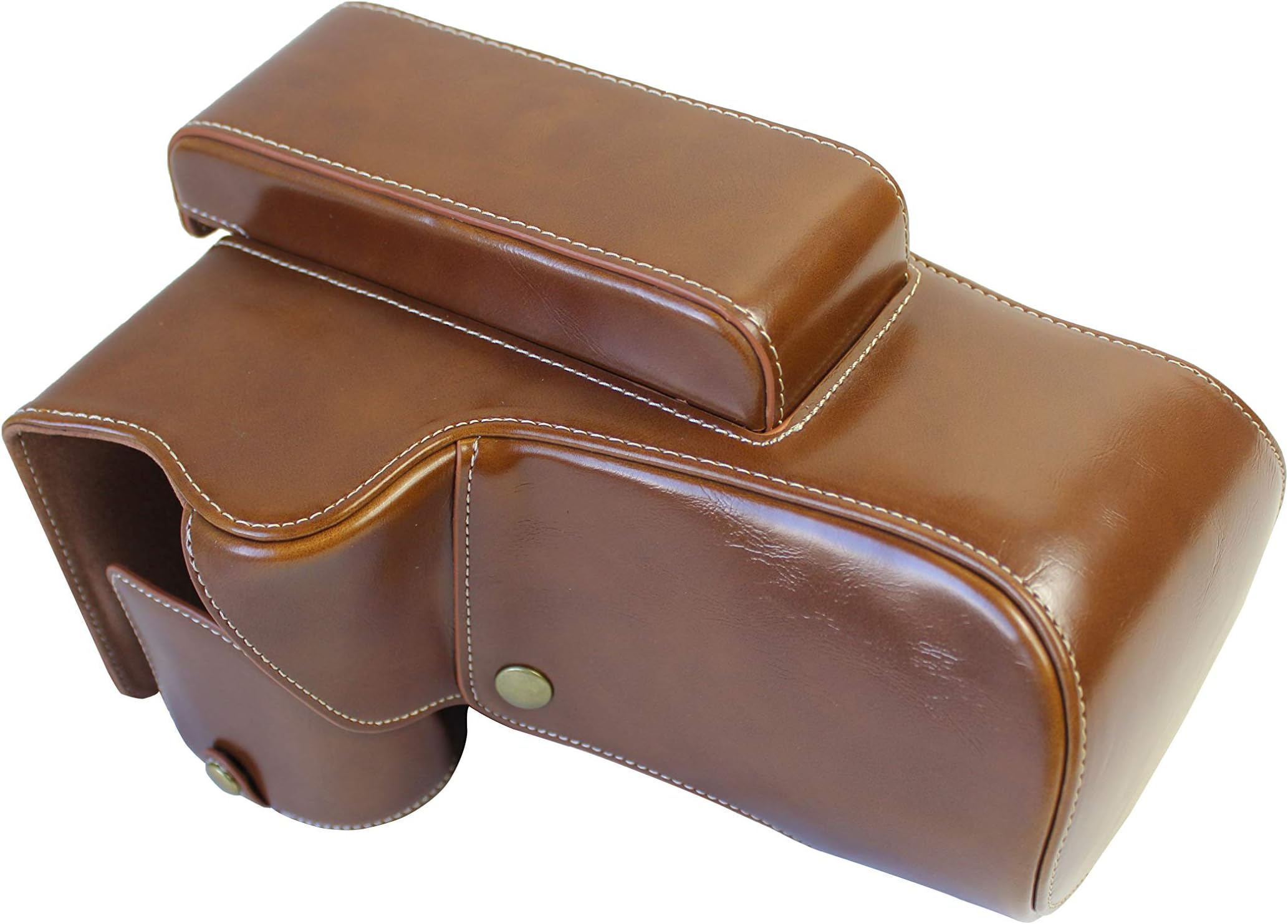 Full Protection Bottom Opening Version For Nikon COOLPIX P1000 Protective PU Leather Camera Case Bag Brown