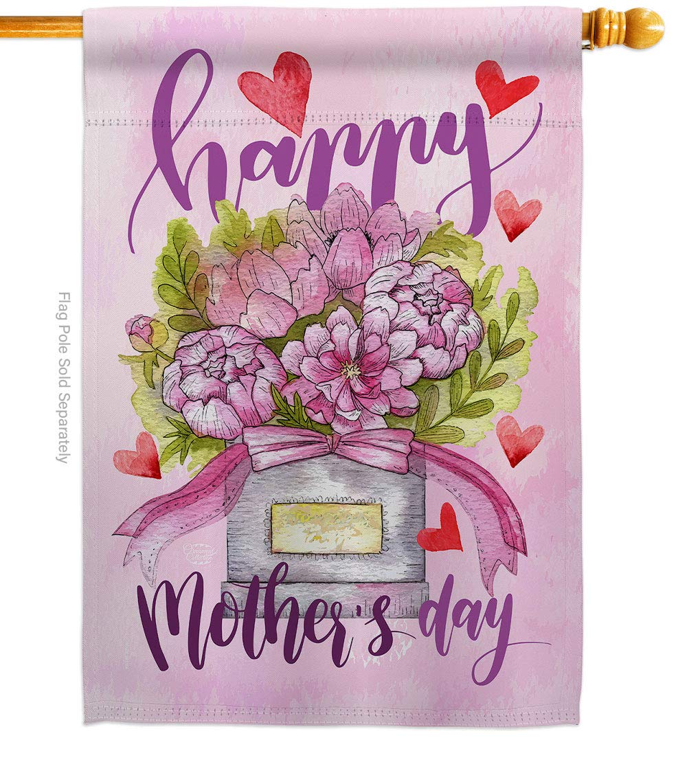 Mommy Love You House Flag - Family Mother's Day Mom Mama Grandma Flowers Parent Sibling Relatives Grandparent - Decoration...