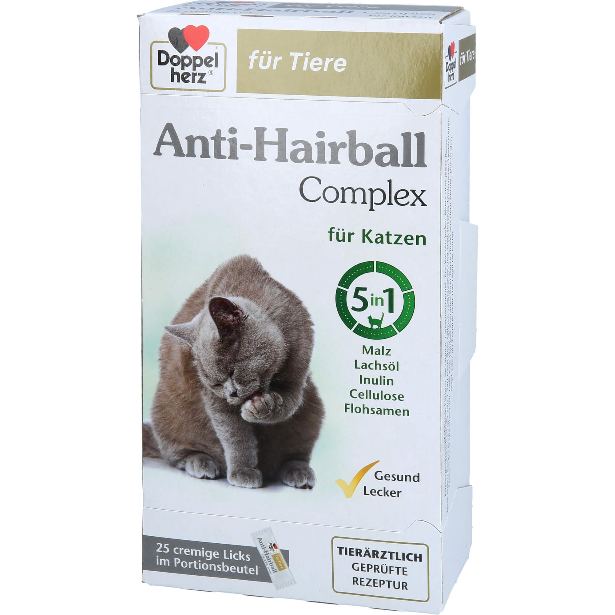 Doppelherz Complesso Anti-Hairball per Gatti - Promuove la finitura naturale dei peli inghiottiti e riduce le palle di pelo - 25 leccate