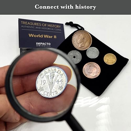 Miniatura 4 de Moneda Mundial de la Segunda Guerra Mundial 6 monedas utilizadas durante la Segunda Guerra Mundial, colección del Día D (1944) en bolsa de