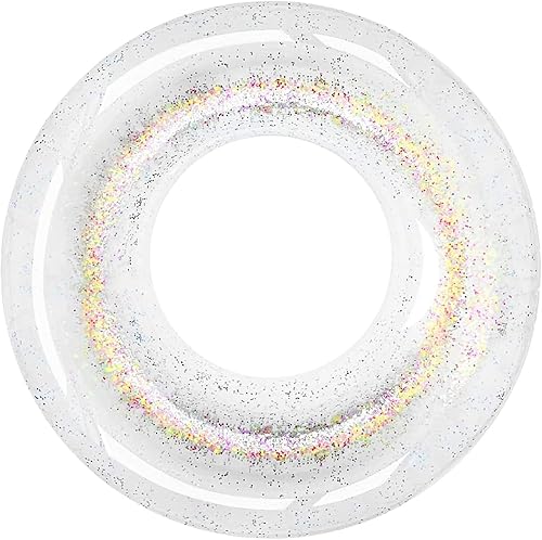 Polita Flotador de piscina, flotadores de piscina para niños, tubo de piscina con purpurina de verano con confeti, juguetes de piscina de tubo para