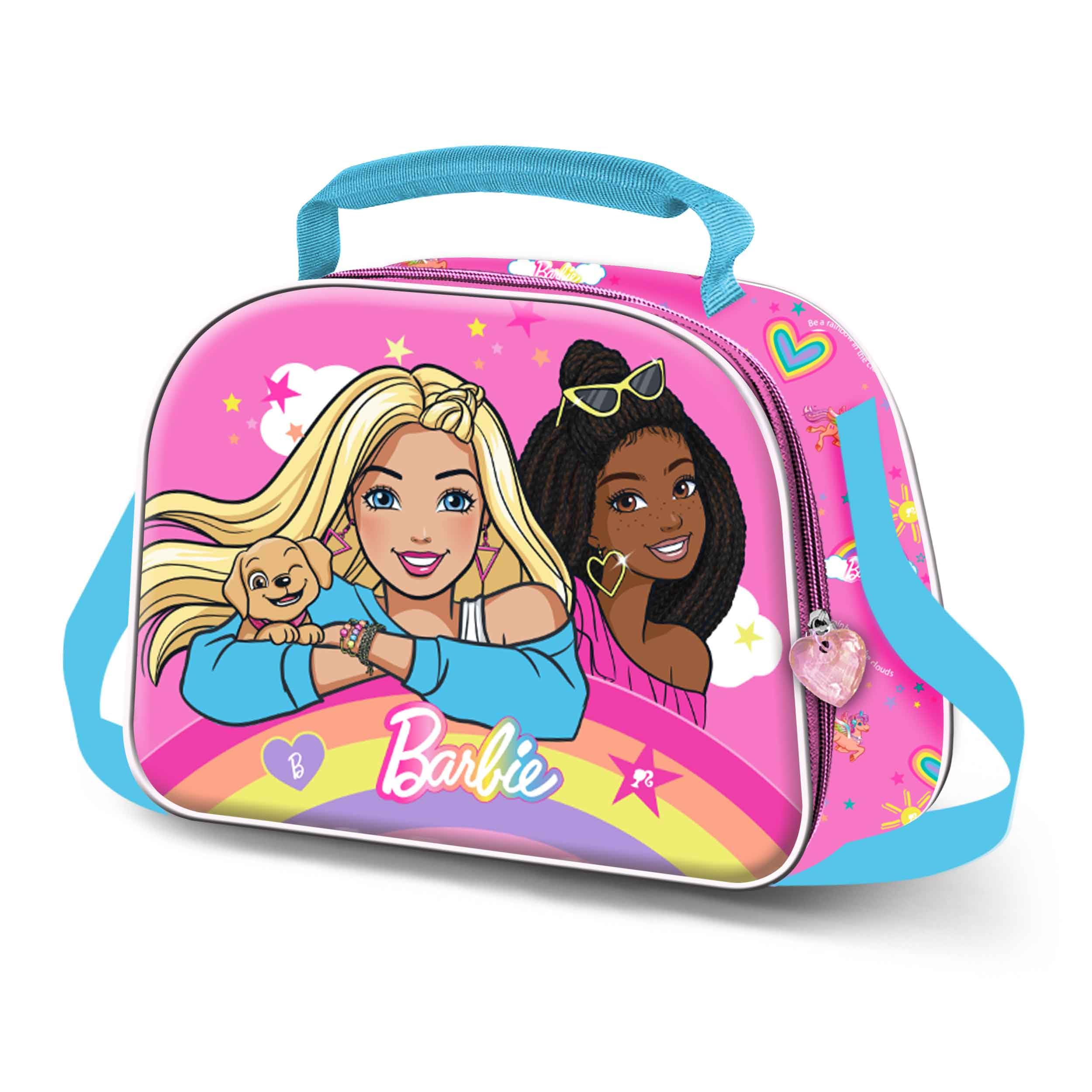 Barbie Rainbow-3D Lunch Bag, Pink, 10 x 26 cm