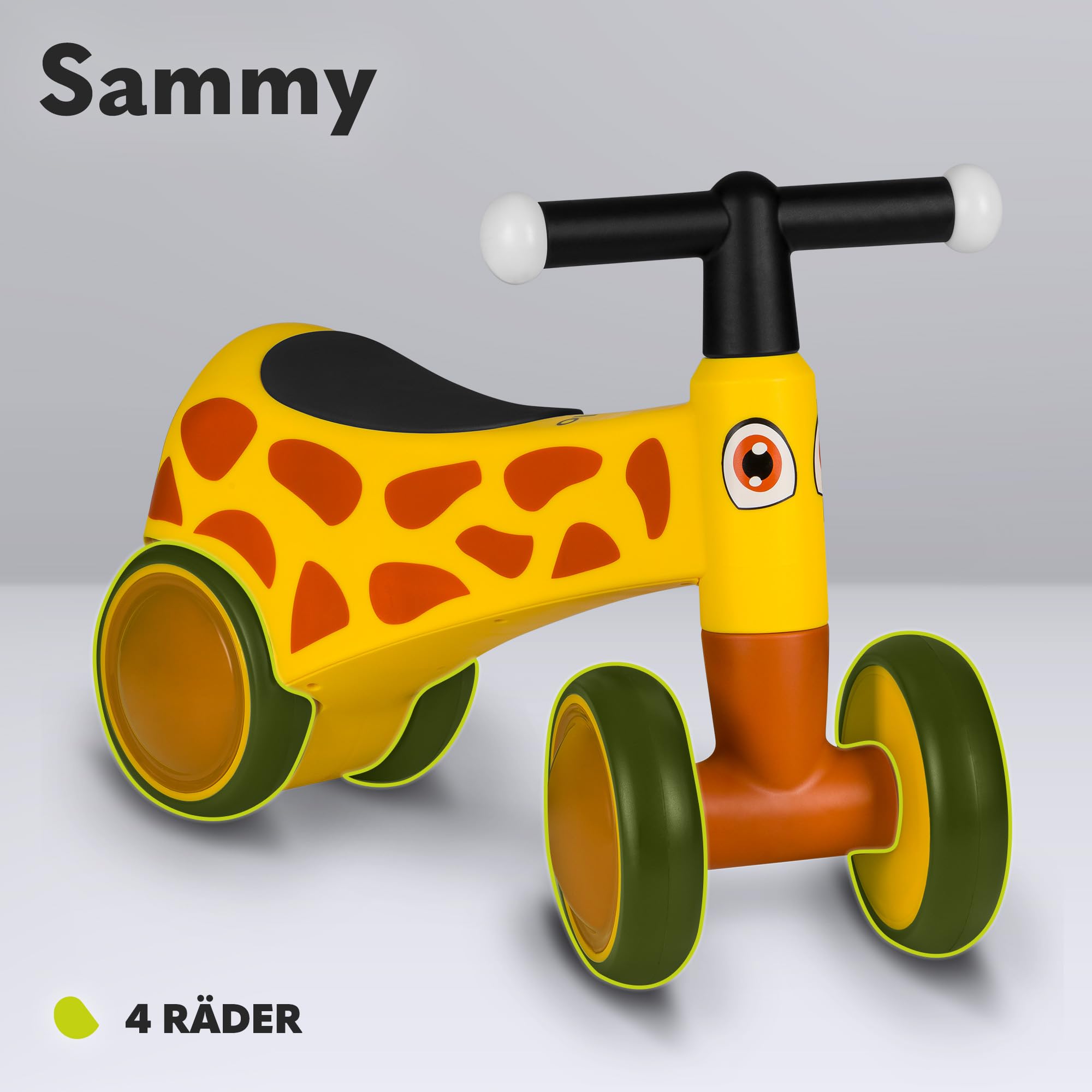 LIONELO Sammy Laufrad ab 1 Jahr, Fahrrad ohne Pedal für 12-36 Monate Babys, Lauflernrad mit 4 Rädern bis 25 kg, rutschfeste Griffe, Baby Spielzeug - Erstes Laufrad für Jungen und Mädchen