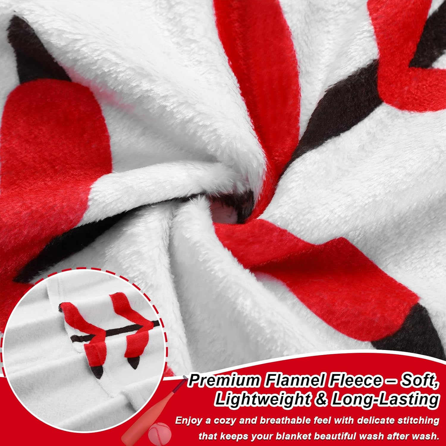Hahafelt 60" Round Sports Throw Blanket for Teens Adults Soft Flannel Baseball Softball Tennis Soccer Baseketball Volleyball Novelty Blanket for Sports Fan Birthday Senior Night Gift(Baseball)