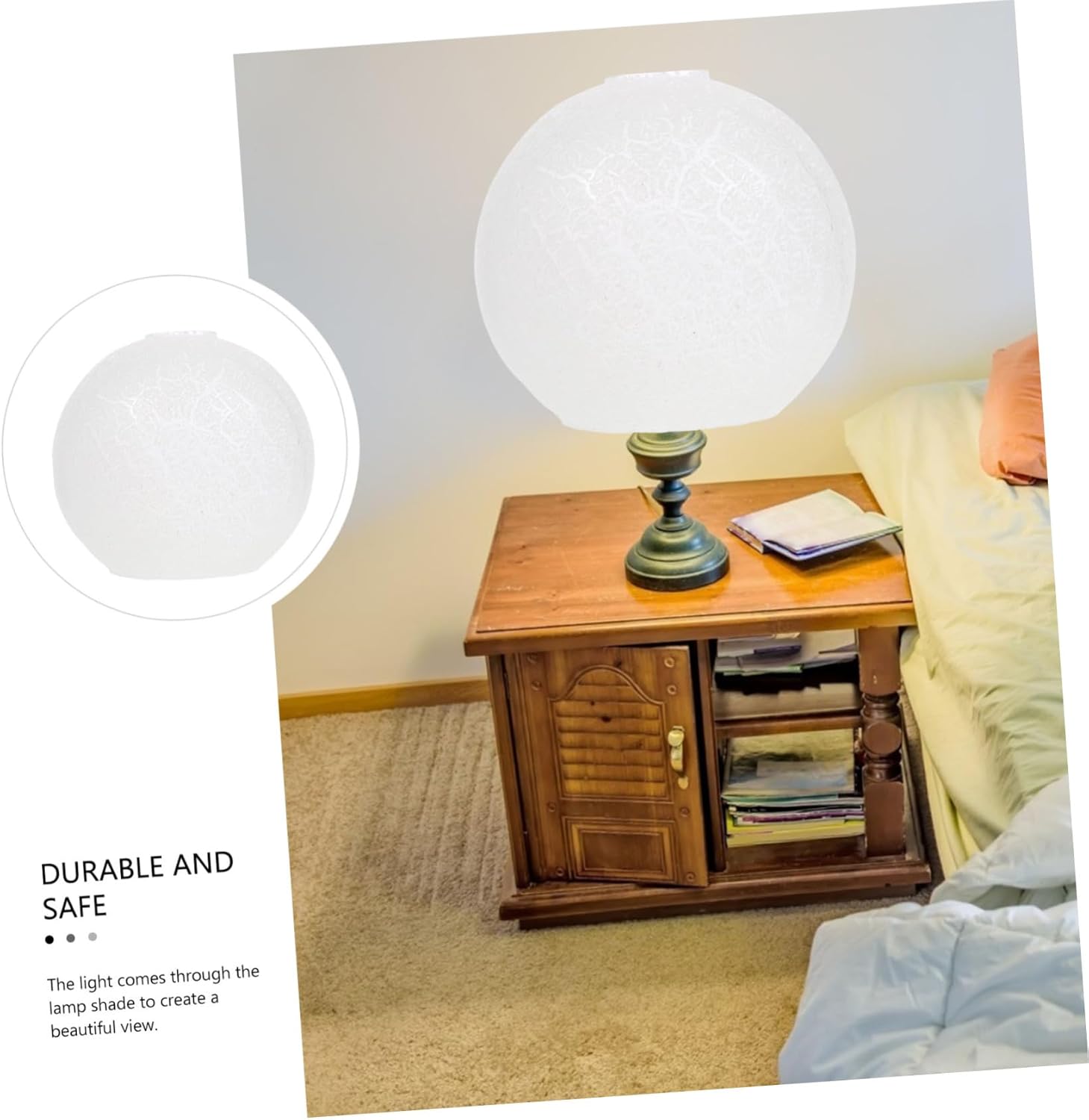 NUOBESTY Cracked Glass Lamp Shade for Pendant and Ceiling Light Modern Small Lampshade Versatile Fixture Replacement Globe Suitable for Indoor Lighting