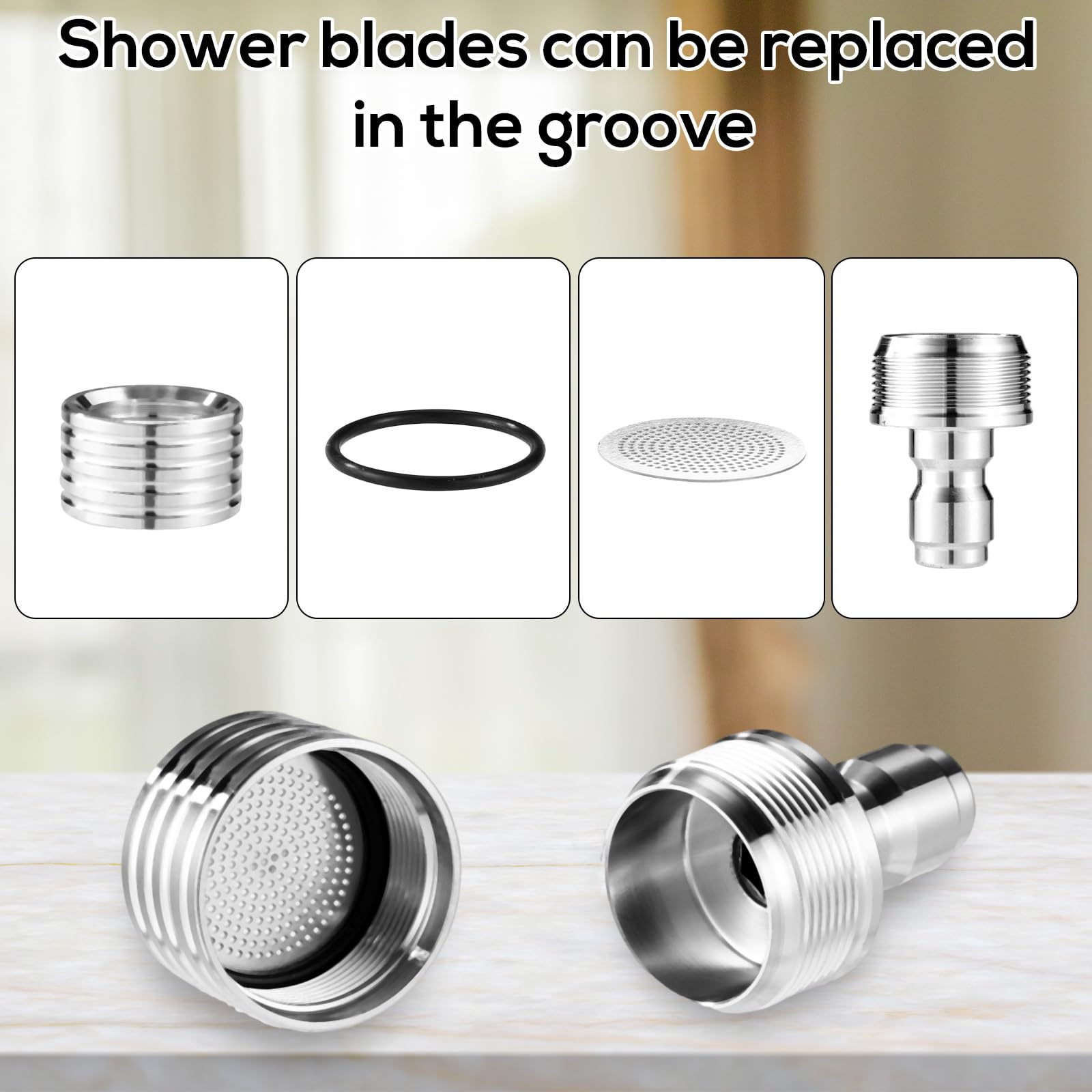 Tinoaly 3 Uds Boquillas Acero Inoxidable para Hidrolimpiadora, 3 Tamaños Apertura Boquilla Lavado Suave a Presión con Conexión Rápida de 1/4" para Riego de Jardines Coches y Muebles