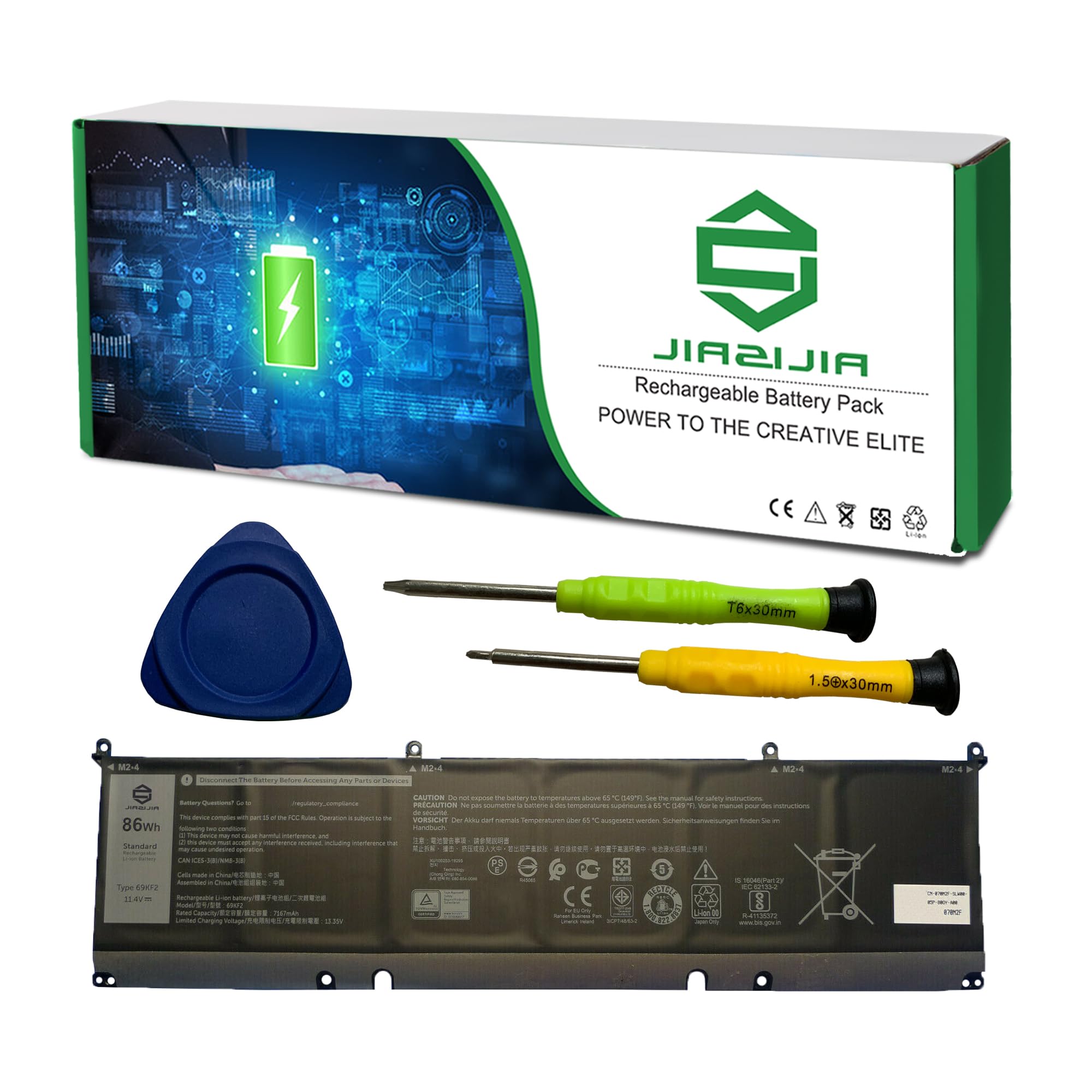 JIAZIJIA 69KF2 86Wh Laptop Battery Replacement for Dell G15 5510 5511 5515 5520 5521 5525 G7 7500 Precision 5550 G15 5511 Inspiron 7510 7610 Series