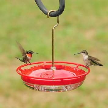 Aspects 430 Hummzinger Highview Mini Hummingbird Feeder, Red/Clear, 8 oz