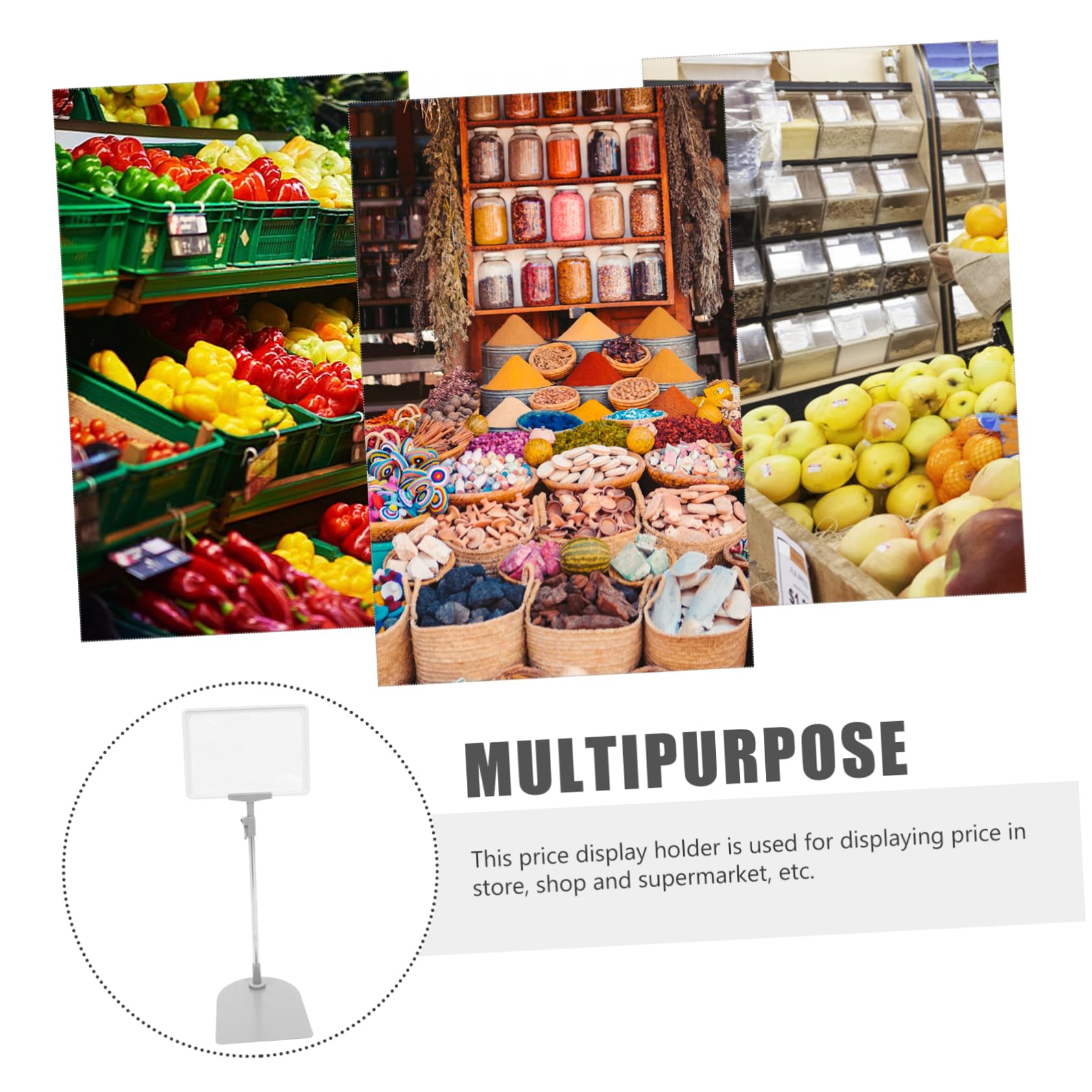 Homoyoyo Espositore Design Stabile e Leggero Bianco A5 Prezzi Supermercato in Acciaio Inossidabile e Plastico per Cartellini Prezzo in Negozio e Supermercato