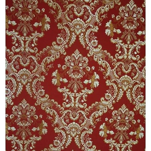 Vintage Damask Upholstery Fabric, Floral Pattern, Traditional Victorian Design, 54"
