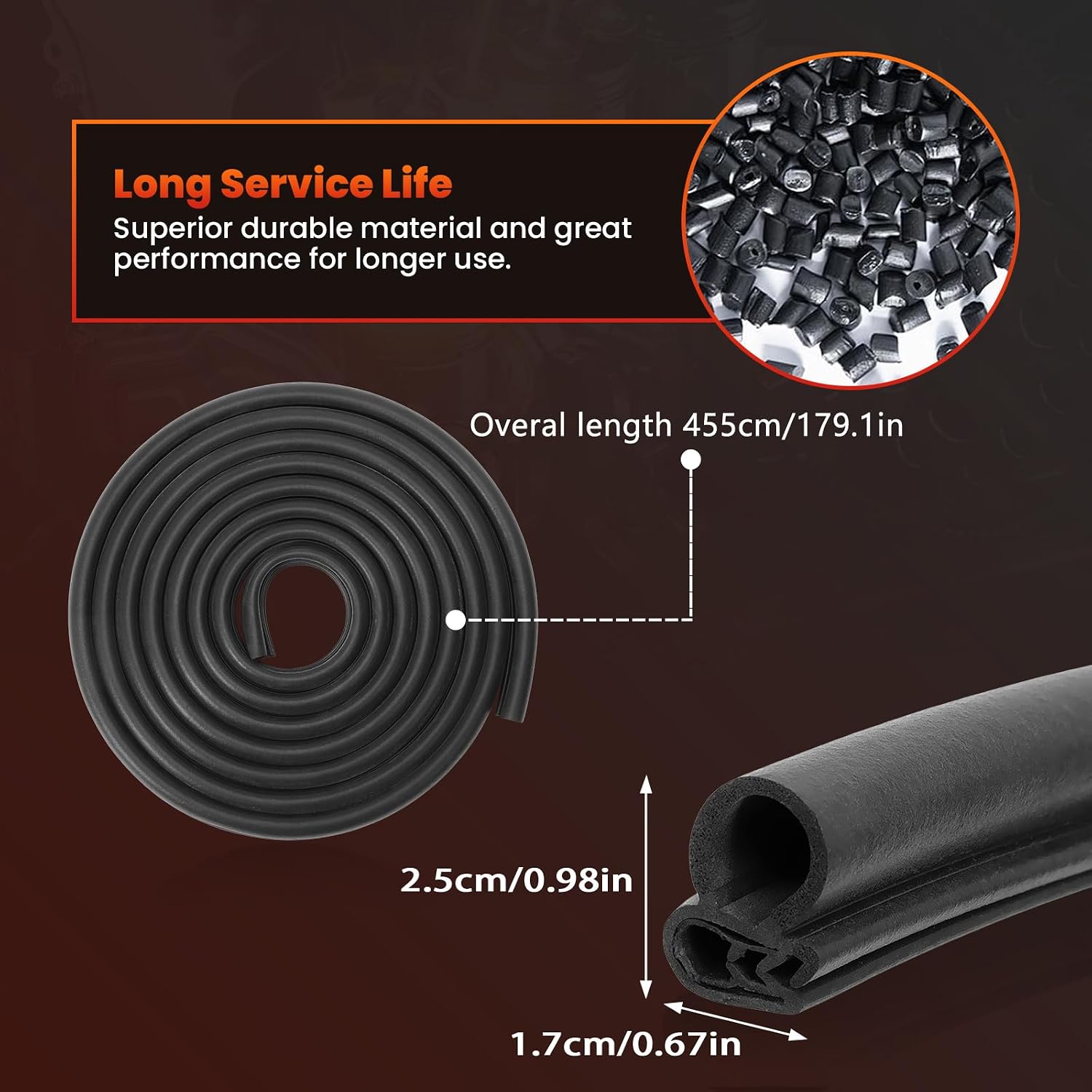 2 Pcs Rubber Front Door Weatherstrip Compatible with 1999-2007 Silverado Suburban Avalanche,Sierra Yukon, Escalade, Door Weather Stripping Seal, 15063155, 15244250