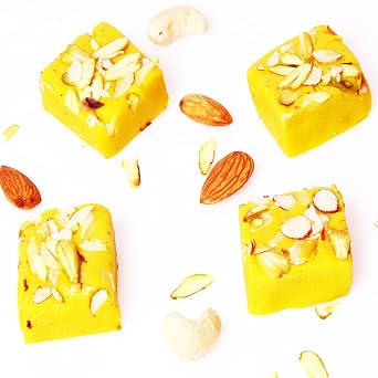 Ghasitaram Gifts Indian Sweets - Sugar Free Kesar mawa barfi 200 GMS