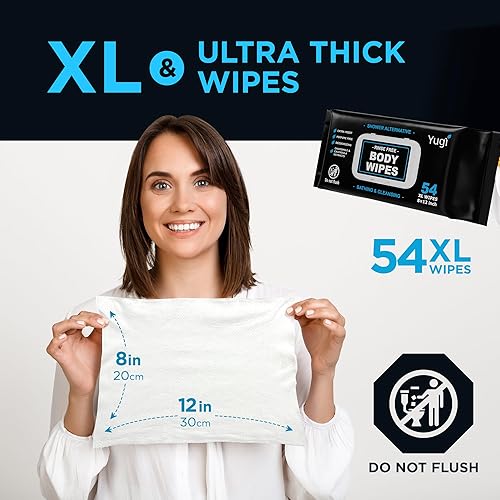 Miniatura 2 de Yugi Green - Toallitas corporales para adultos  XL sin enjuague, toallas de baño sin perfume para ancianos, camping, gimnasio, viajes y lactancia,