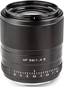 Viltrox 56mm F1.4 Lente de câmera para retratos foco automático APS-C Prime de 56mm 1.4 STM para câmera Sony E Mount A5100 A6000 A6100 A6300 A6400 A6500 A6600 A6700 ZV-E10 II FX30