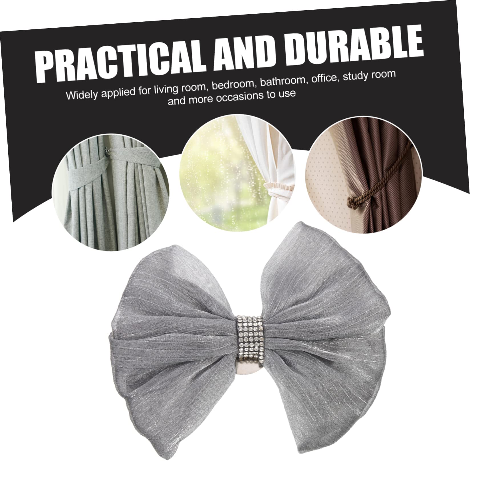 TOPBATHY 4pièces Nœud Décoratif Tulle pour Rideaux Embrasses Élégantes à Nouer Accessoires De Décoration pour Fenêtres Léger pour Salons Et Bureaux