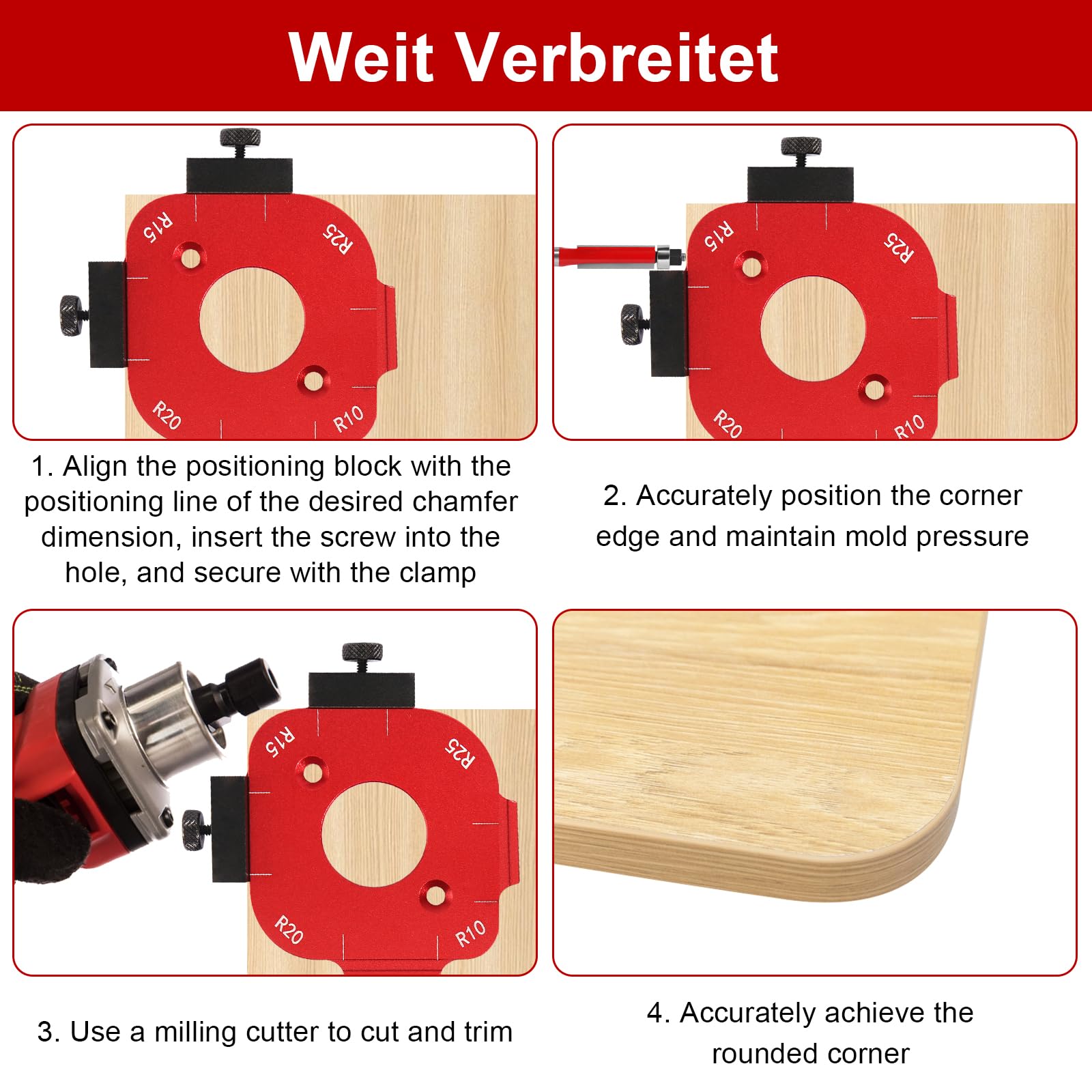 Furniture Edge Rounding Tool Router Corner Radius Template Router ...