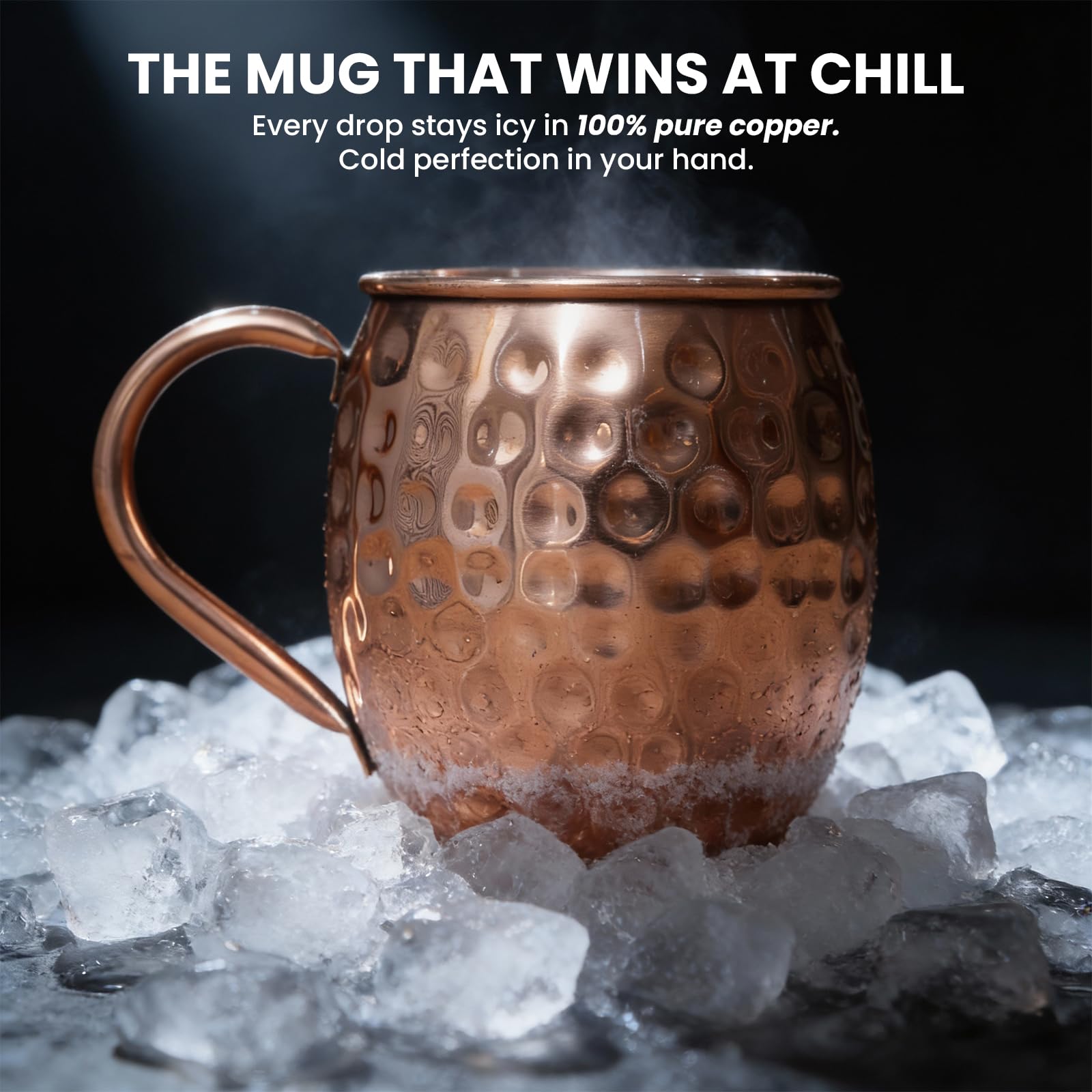 Craft Trade Moscow Mule Kubki zestaw 4 sztuk, ręcznie wykonane, młotkowane miedziane kubki z 4 miedzianymi słomkami i dzbankiem, idealny kubek do zimnych napojów, piwa, wina, barów, imprez, prezentów