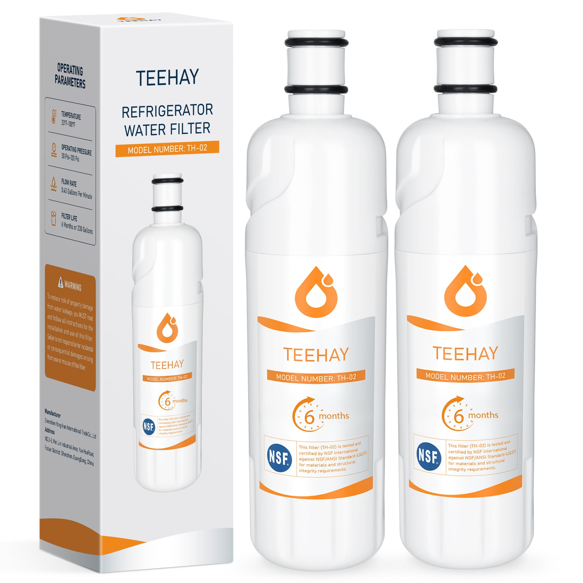 JetfiWtr W10413645A Water Filter 2 Replacement, Compatible with Everydrop Filter 2, EDR2RXD1, Whirlpool WHR2RXD1, P9KB2L, P9RFKB2L, Whirlpool WRX986SIHZ, WRF757SDHZ, WRF767SDHZ, WRF736SDAM, 2 Pack | Fridge.com