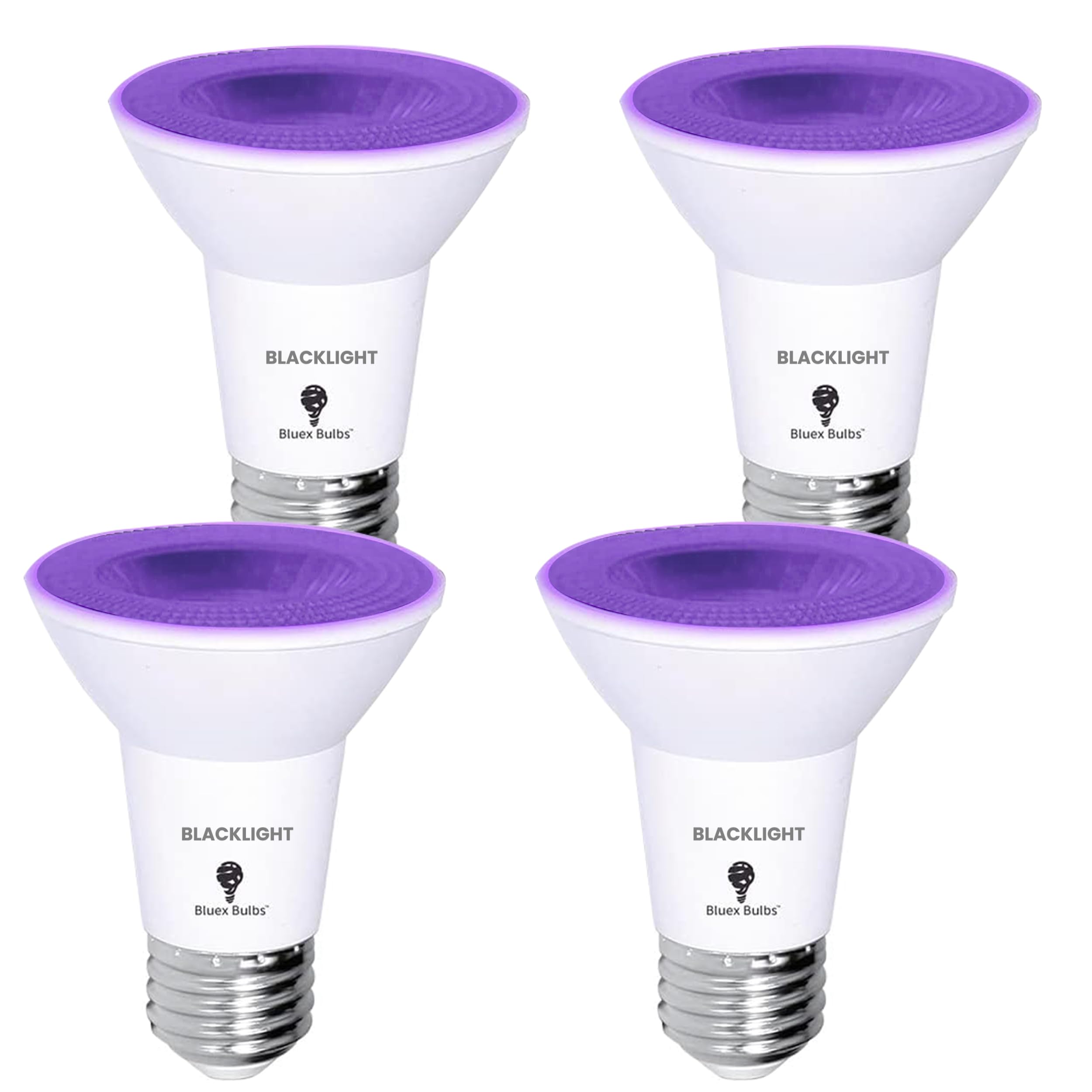 Bluex Bulbs 4 Pack PAR20 LED Black Light Bulb