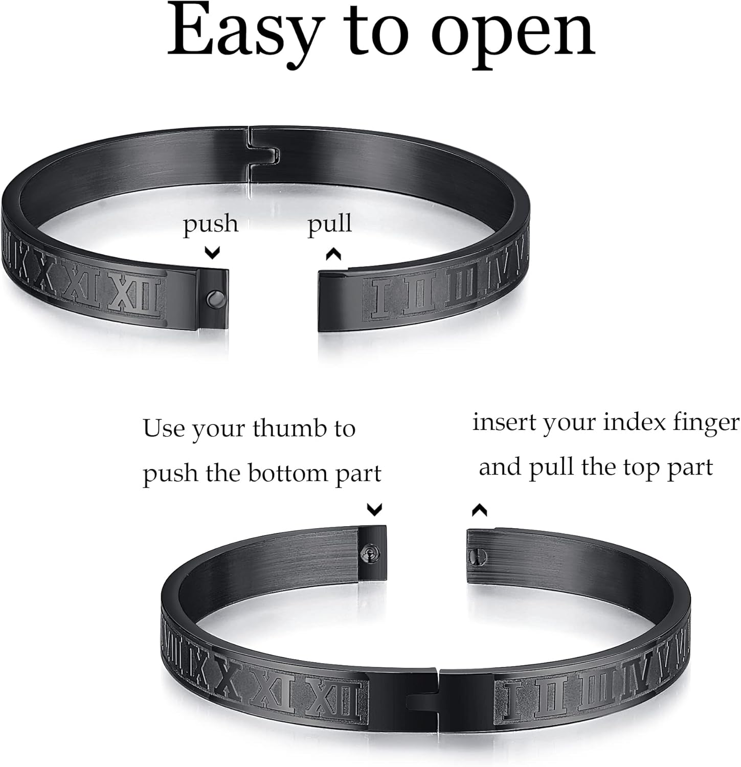 WFYOU 3PCS Stainless Steel Bracelets for Men Gold Roman Numeral Bangle Bracelet Twisted Cable Bracelet Adjustable Cuff Bracelet Mens Luxury Jewelry Bracelets Gifts - Image 4