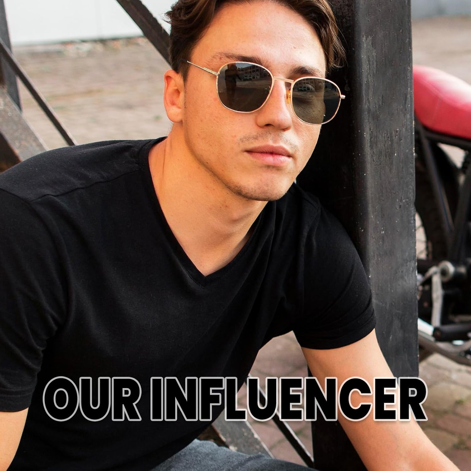 DUCO Square Polarized Sunglasses for Men Women Classic Vintage Sun Glasses Metal Frame Retro Shade 100% UV Protection 3042