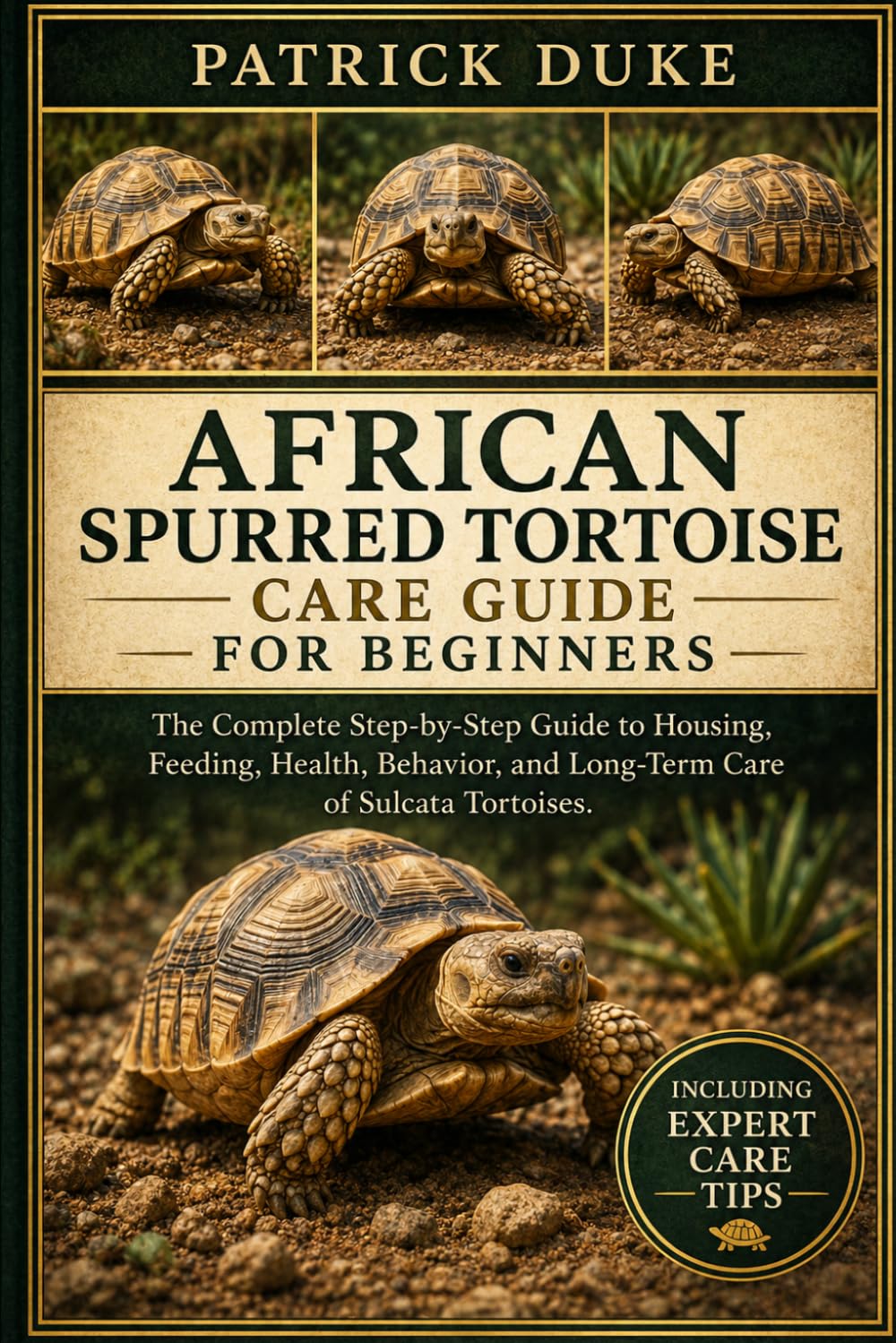AFRICAN SPURRED TORTOISE CARE GUIDE FOR BEGINNERS: The Complete Step-by-Step Guide to Housing, Feeding, Health, Behavior, and Long-Term Care of Sulcata Tortoises.