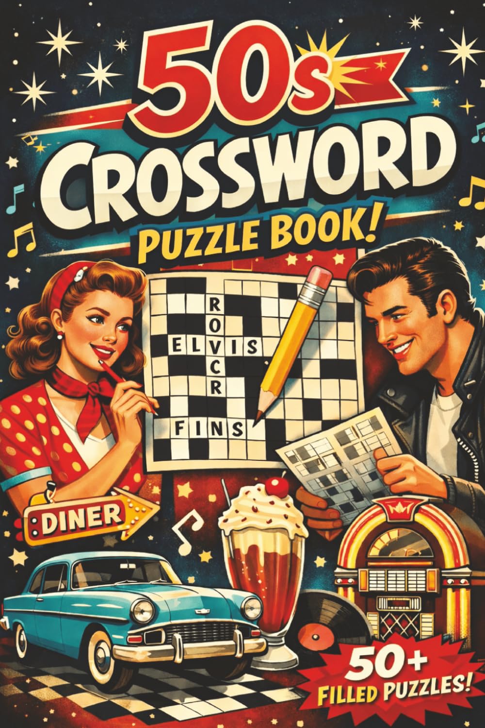 1950's Crossword Puzzle Book: Crossword Puzzles for Baby Boomers, Retro, Nostalgic Oldies, & More | Easy to Read Print | 6x9 Inches, 110 Pages | 50+ ... for Vacations, Holidays, & Relaxation