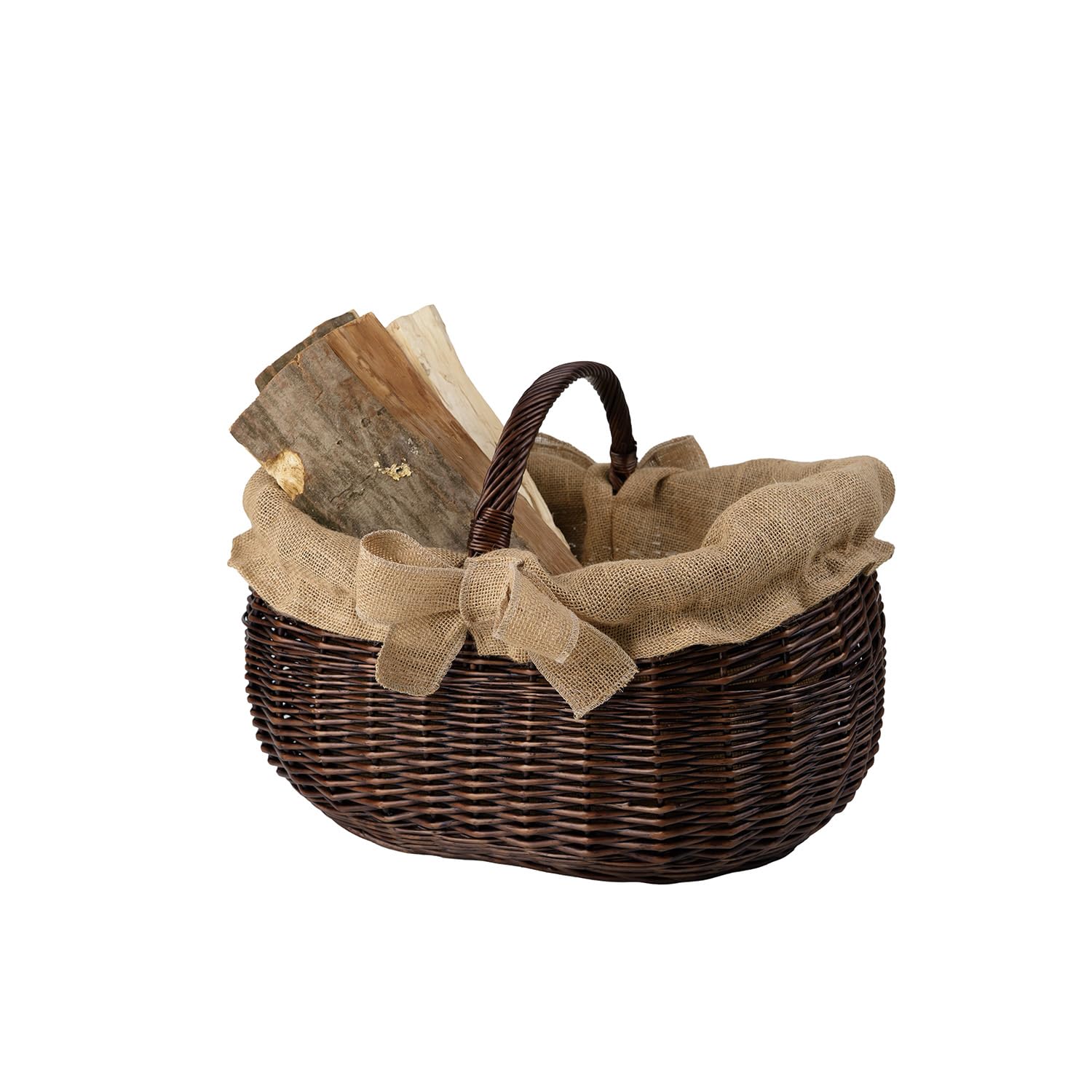 Cesta Portalegna da Interno in Vimini Porta Legna da Interni Fatto a Mano Cesta in Vimini per Legno Cestino per tronchi Ceste per Legna da Interno