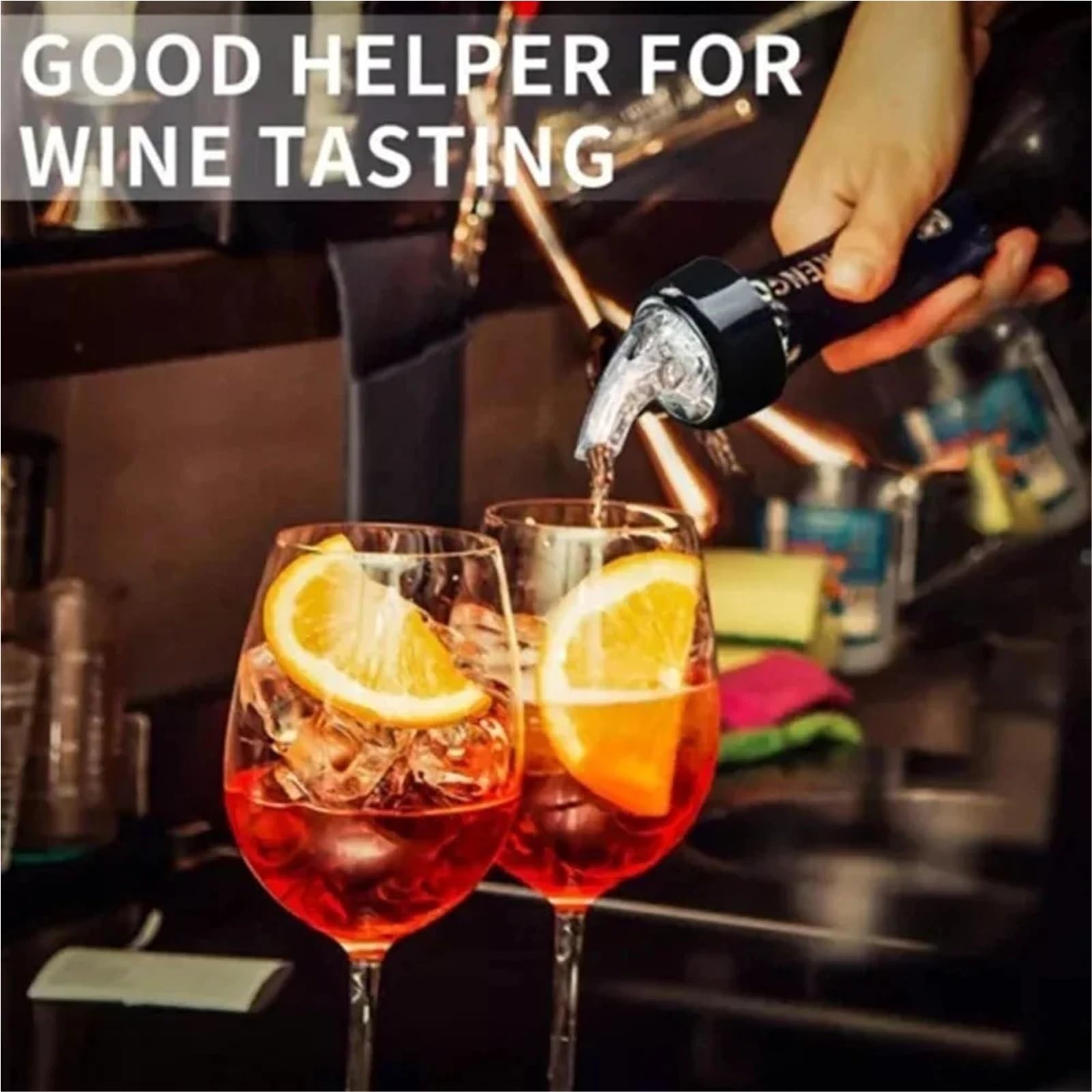 Lot de 10 becs verseurs à vin réglables avec capacité de 20, 30, 45 ml (bleu, 30 ml)