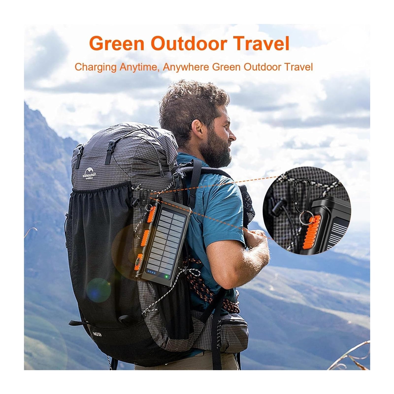 20000mAh Solar Power Bank senza fili con manovelle e 4 cavi, caricabatterie solare USB-C a carica rapida 7 uscite 4 entrate telefoniche, batteria esterna impermeabile per campeggi ed esterni