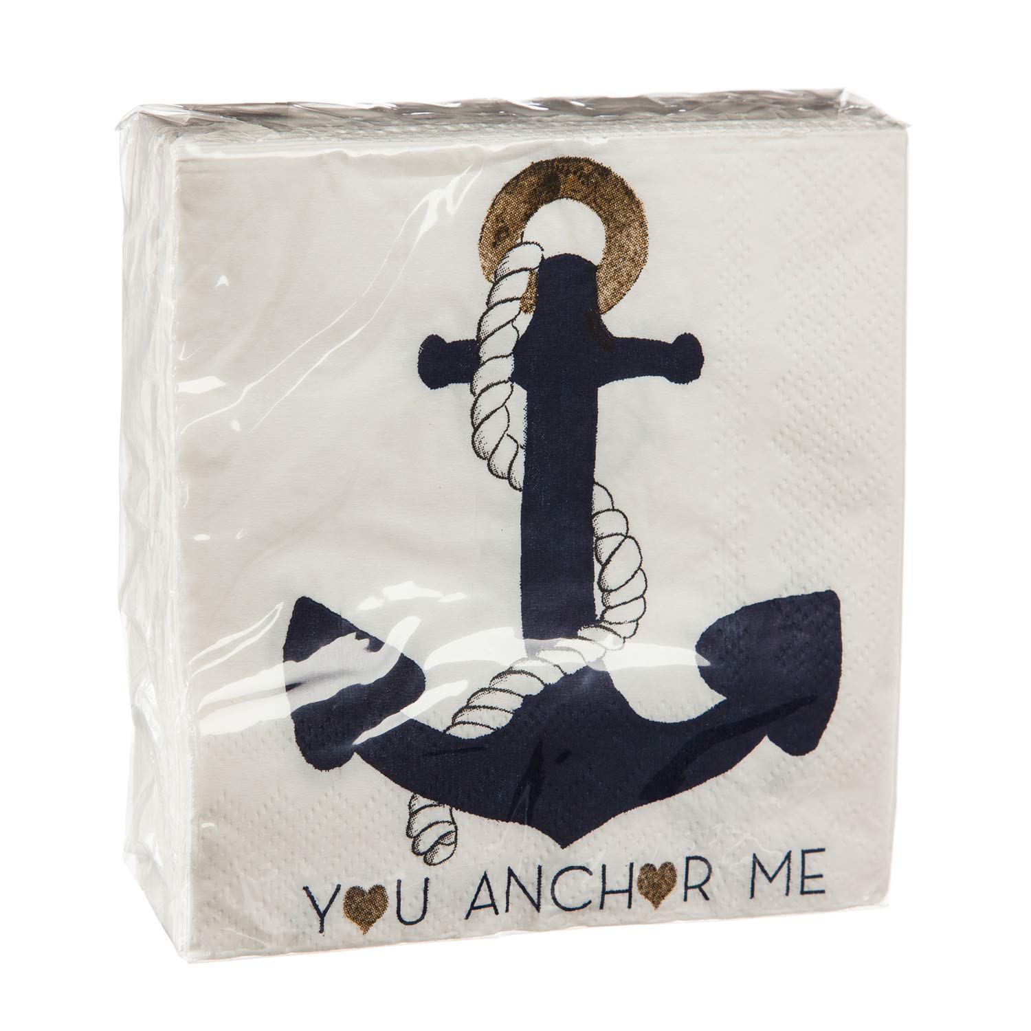Evergreen 40ct, 3ply Cocktail Napkin, You Anchor Me