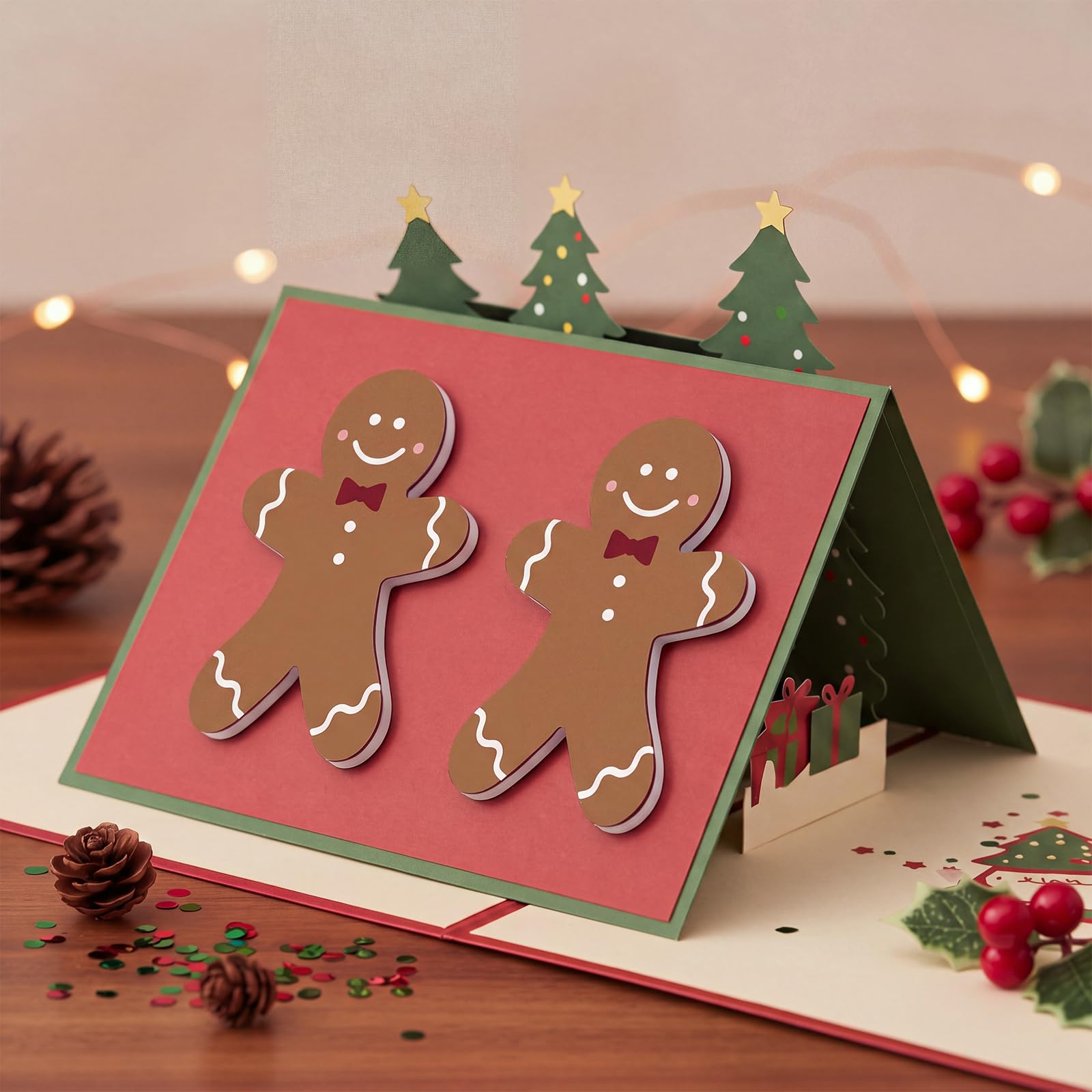 Hollowfly Lot de 24 décorations de Noël autocollantes en forme de bonhomme en pain d'épices de 12,7 cm pour loisirs créatifs, cadeau de fête de Noël, décoration murale d'intérieur ou d'extérieur