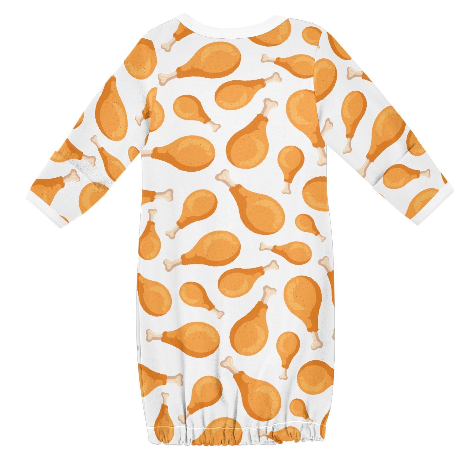 WIFIU Fried Crispy Chicken Legs Baby Girls Boys Sleeper Gown Cotton Nightgown Long Sleeve, Baby Nightdress Sleeping Clothes for Newborn 3-6 Months Multicolor