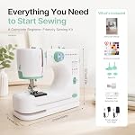 USOR 16-Stitch Sewing Machine for Beginners with Foot Pedal and 2 Speeds | 16 Stitch Patterns, Foot Pedal And Button Control, 2 Speeds, 32-Piece Thread Kit, Detailed Manual, Portable For Home Crafts