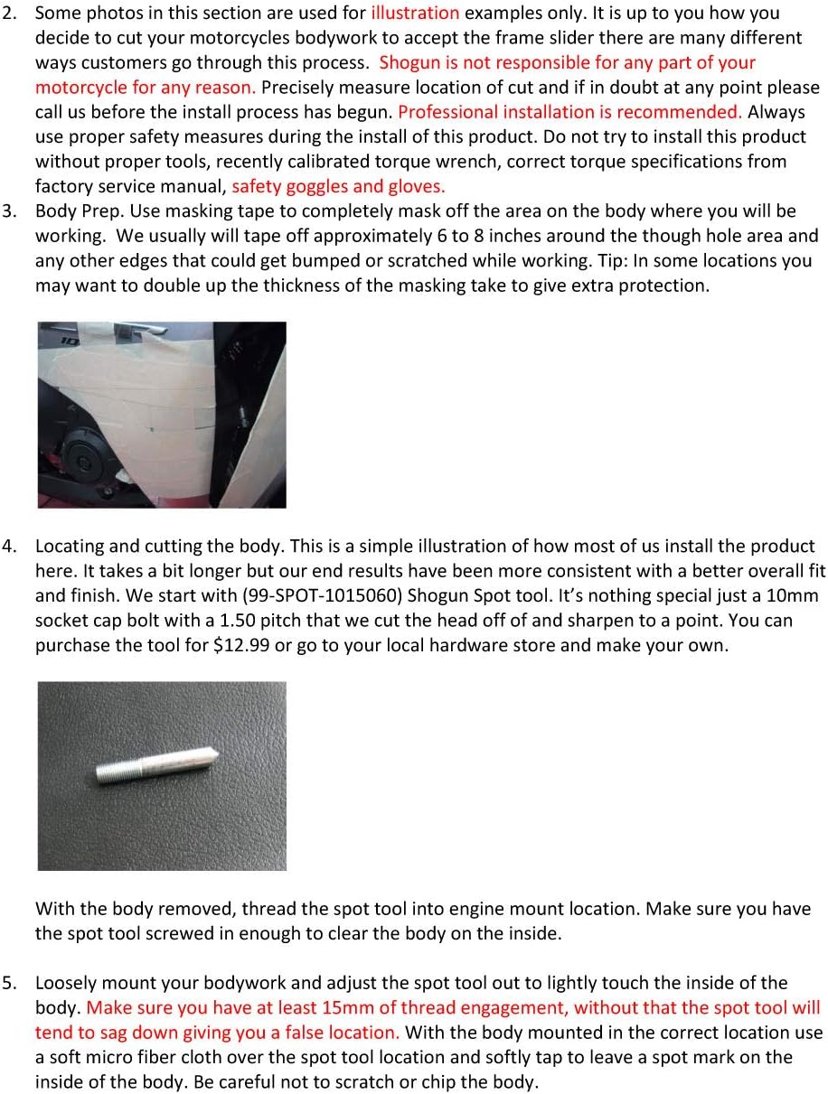 Shogun USA Made 2010 2011 S1000RR S1000 RR Black No Cut Frame Sliders 2012 2013 2014 S1000RR Black Cut (Body Modifications Required) Frame Sliders - 750-7739