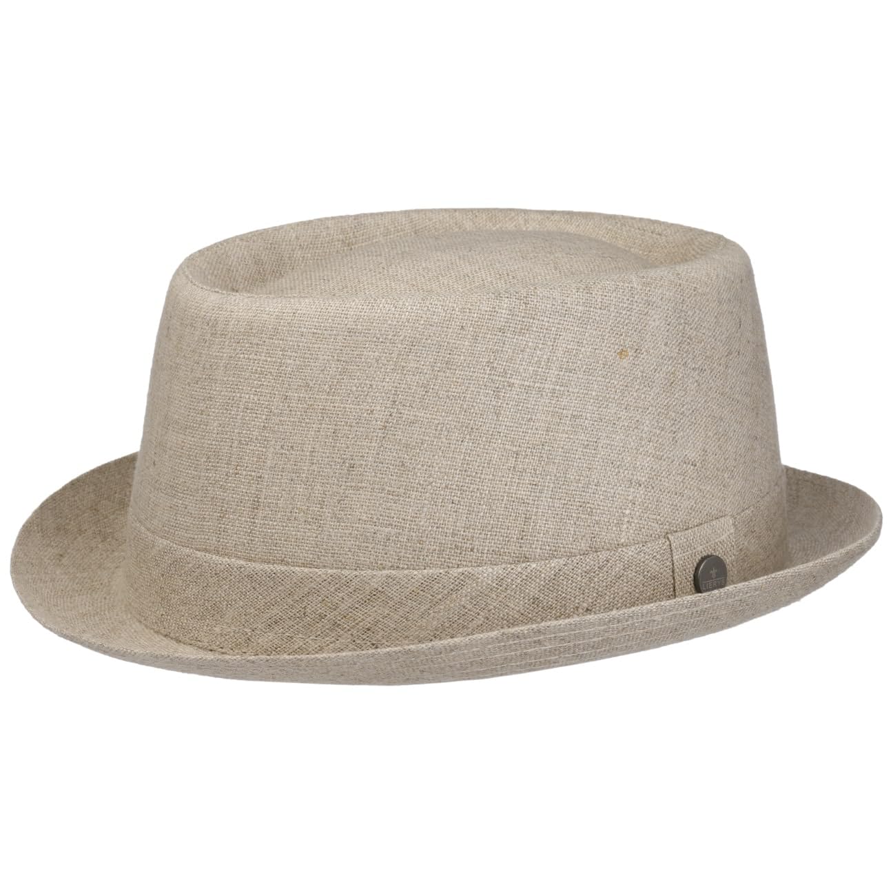 Lierys Uni Pork Pie Linen Hat Made in Italy Unisex Spring Summer Beige