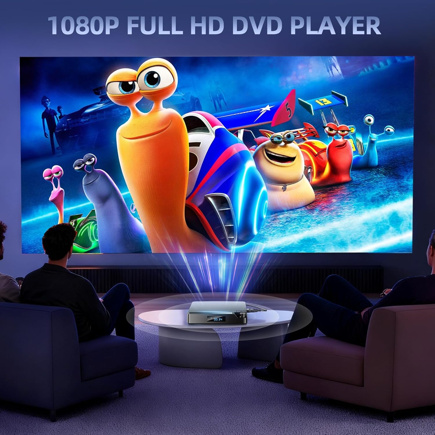 Desobry Mini DVD Player for TV, All Region Free DVD Player HDMI, Small Compact Flip-Top Design, with USB/TF Card Input, Supports PAL/NTSC