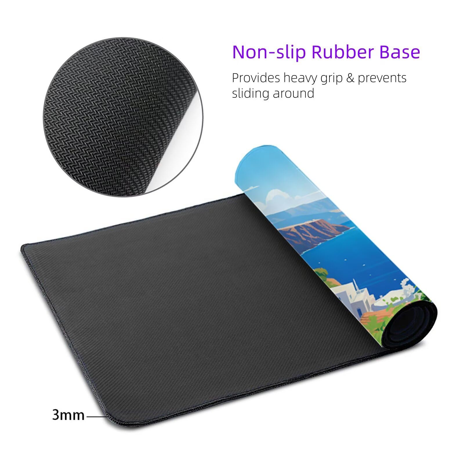 Alfombrilla Ratón Azul Alfombrilla Escritorio Mar Mouse Pad Gaming Duradera, Mouse Pad Grande Gaming Mejora Precisión y La Velocidad, Antideslizante Desk Mat Jugadores, PC, Oficina 1600x800x3mm Y2-711