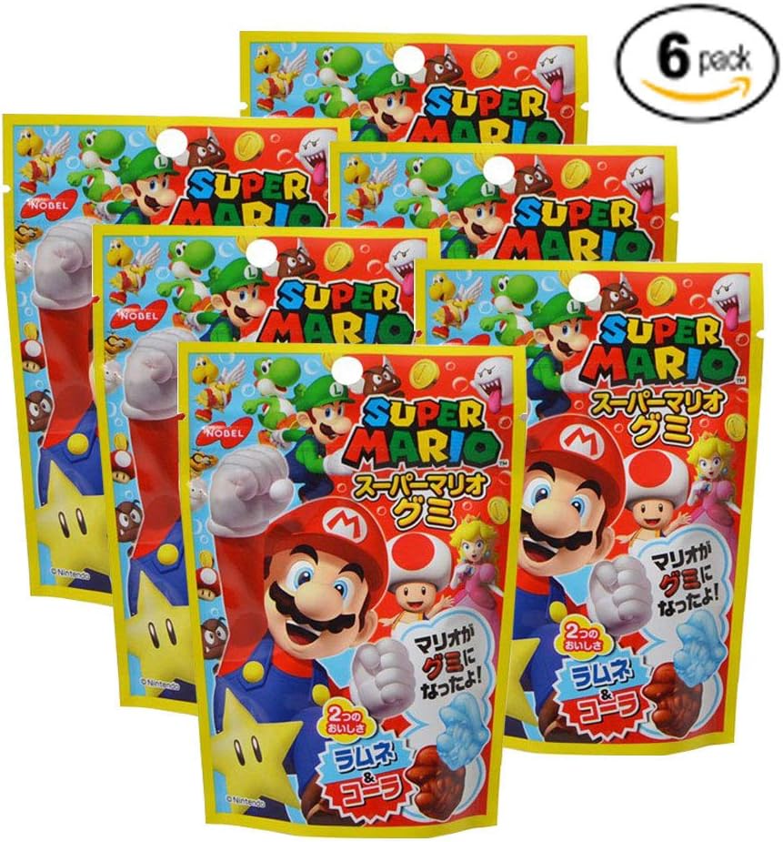 Japanese Mario Gummy Candy 6 packs (made in Japan)